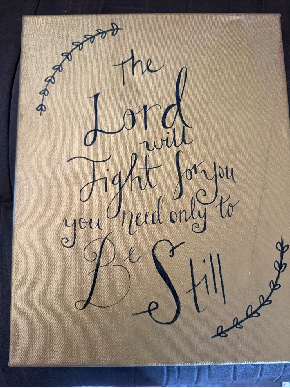 Be Still Gold Wall Art - Inspirational Scripture Canvas